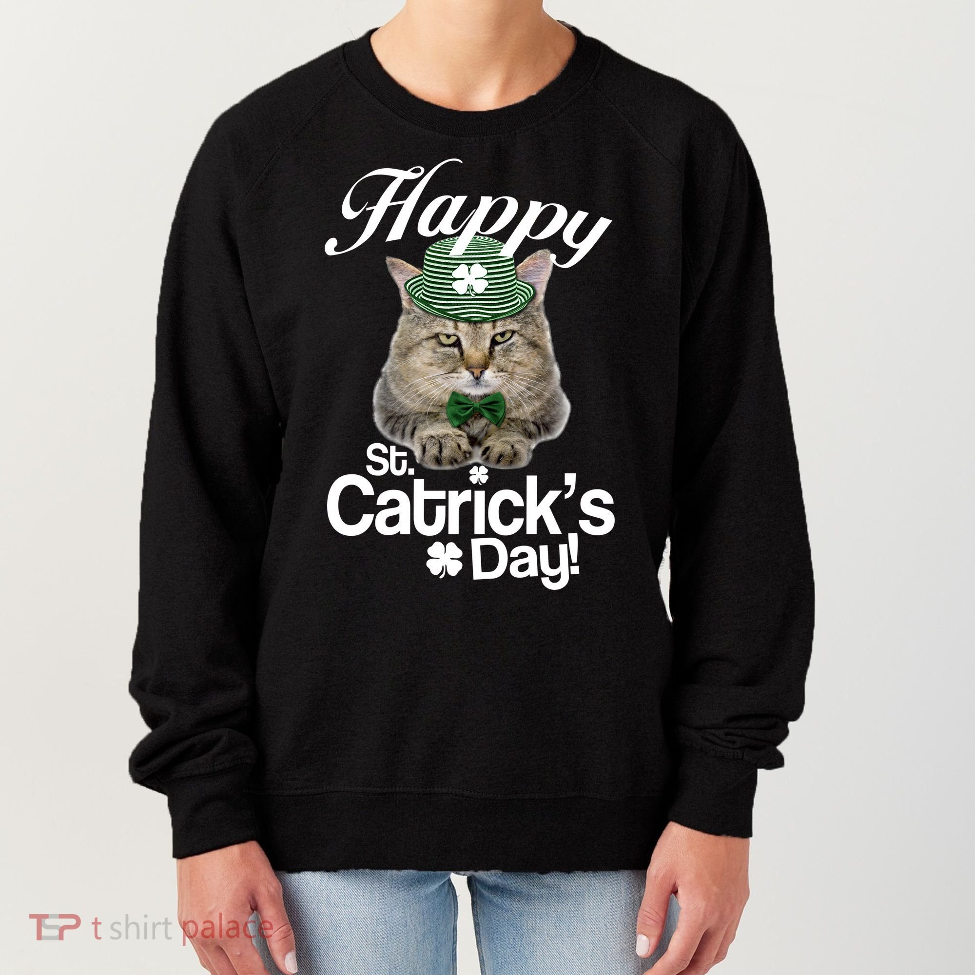 Happy St Catrick's Day Irish Cat Women's Sweatshirt