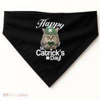 Happy St Catrick's Day Irish Cat USA-Made Doggie Bandana thumb 0