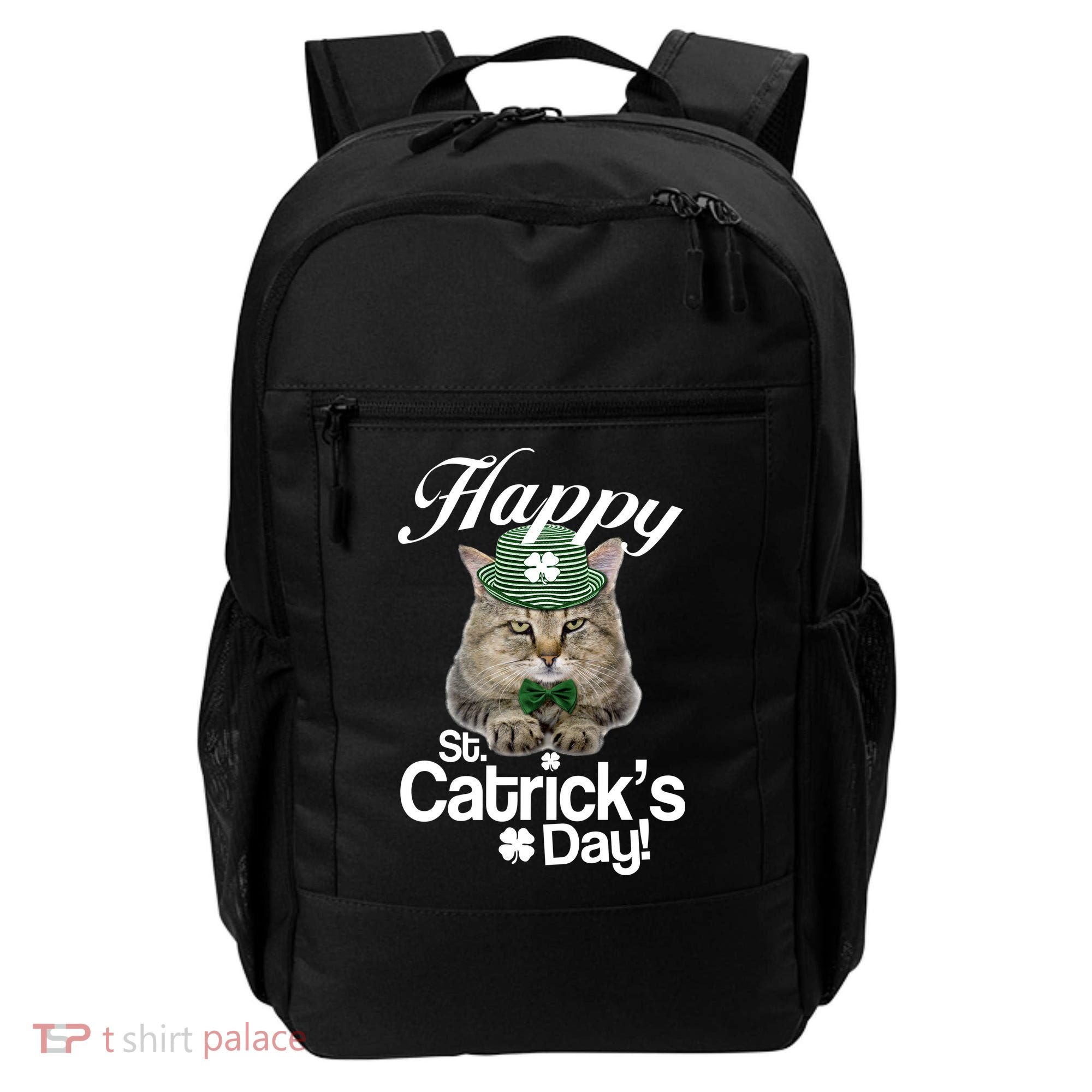 Happy St Catrick's Day Irish Cat Backpack