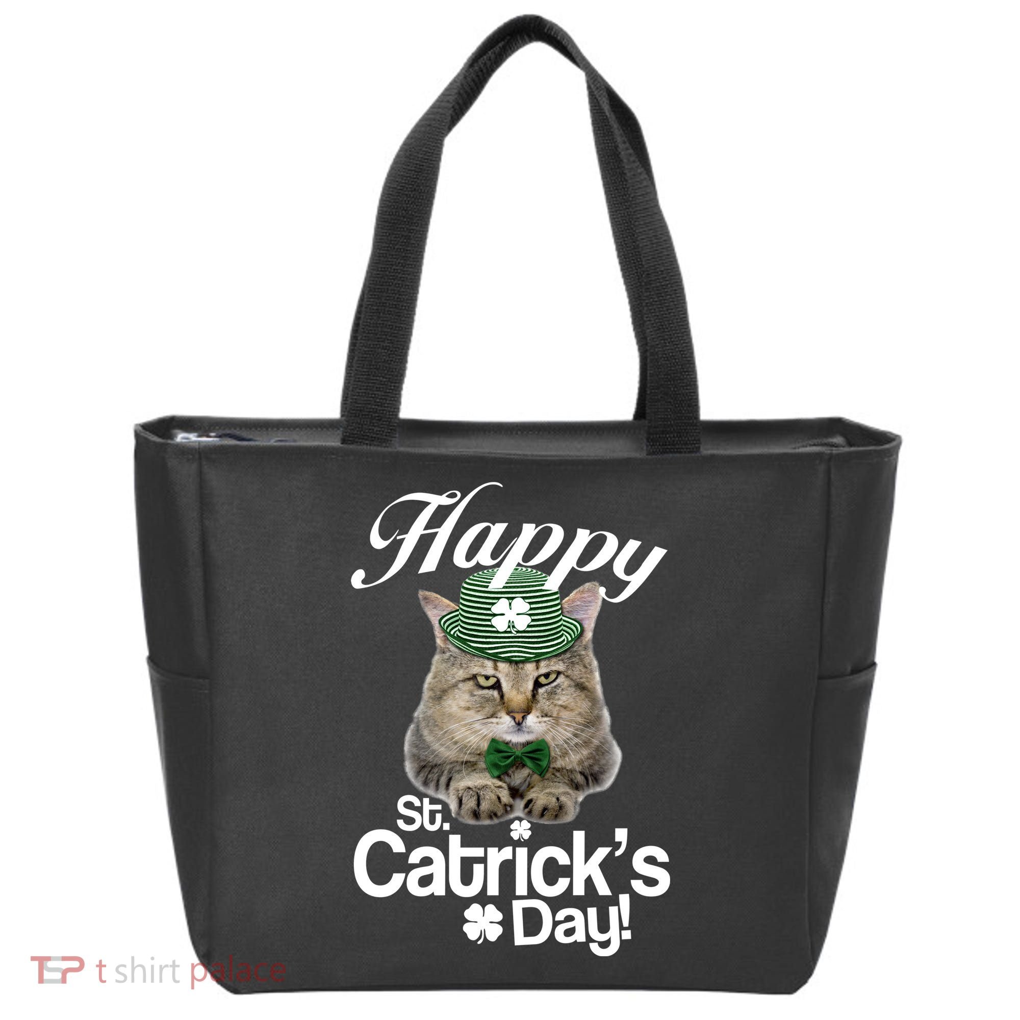 Happy St Catrick's Day Irish Cat Tote Bag