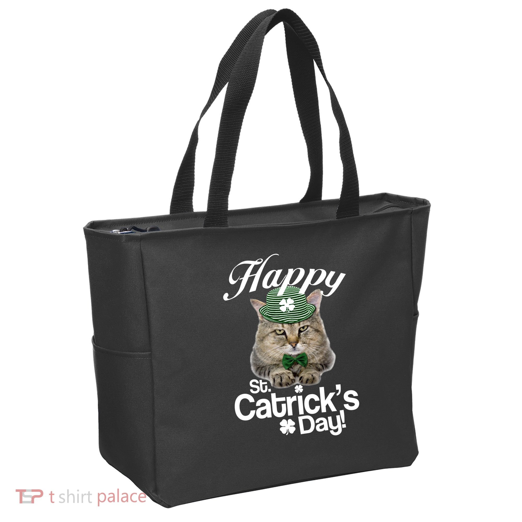 Happy St Catrick's Day Irish Cat Tote Bag
