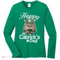 Happy St Catrick's Day Irish Cat Women's Long Sleeve Shirt thumb 0