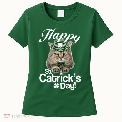 Happy St Catrick's Day Irish Cat Women's T-Shirt
