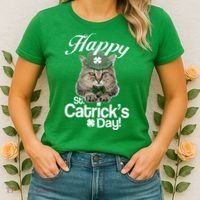 Happy St Catrick's Day Irish Cat Women's T-Shirt thumb 2
