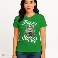 Happy St Catrick's Day Irish Cat Women's T-Shirt thumb 4