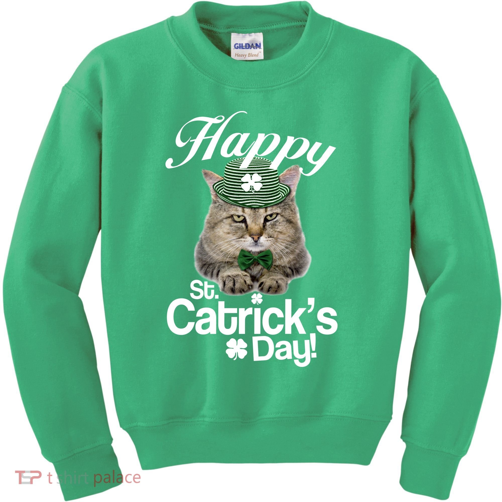 Happy St Catrick's Day Irish Cat Kids Sweatshirt
