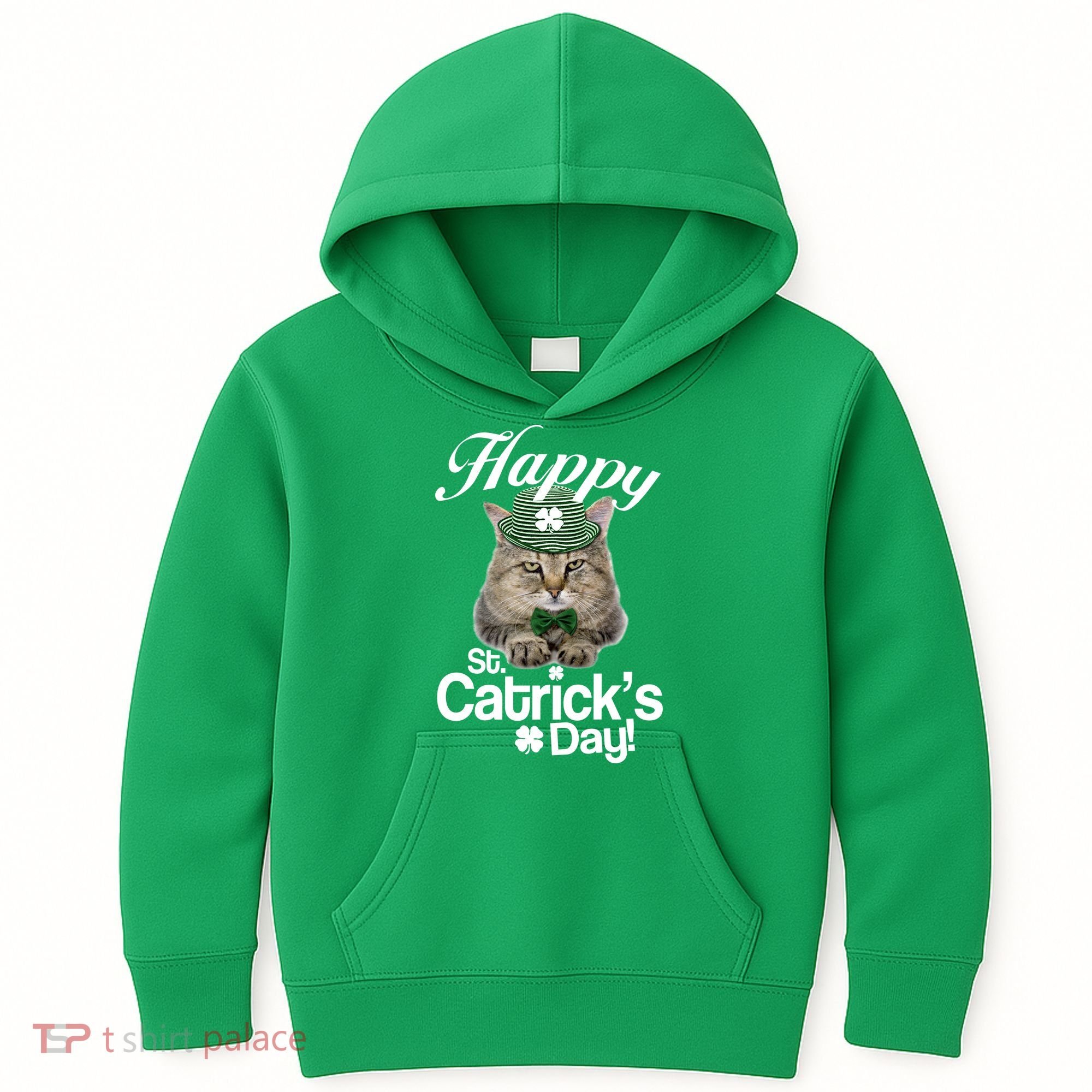 Happy St Catrick's Day Irish Cat Kids Hoodie