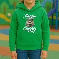 Happy St Catrick's Day Irish Cat Kids Hoodie thumb 3