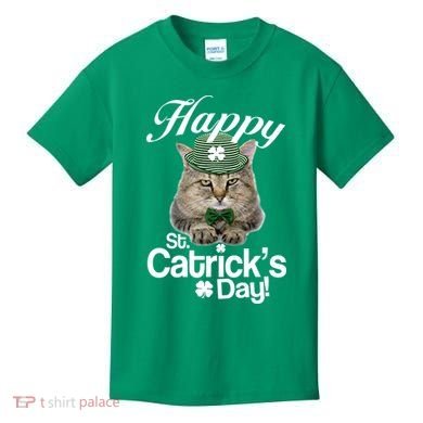 Happy St Catrick's Day Irish Cat Kids T-Shirt
