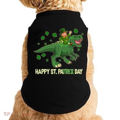 Happy St PaTREX Day Leprechaun Riding T-Rex Dinosaur Doggie Tank