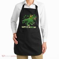 Happy St PaTREX Day Leprechaun Riding T-Rex Dinosaur Apron thumb 2