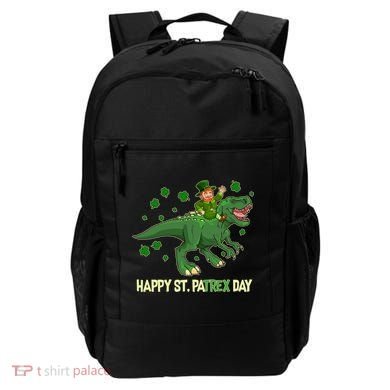 Happy St PaTREX Day Leprechaun Riding T-Rex Dinosaur Backpack