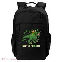 Happy St PaTREX Day Leprechaun Riding T-Rex Dinosaur Backpack thumb 0