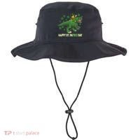 Happy St PaTREX Day Leprechaun Riding T-Rex Dinosaur Bucket Hat thumb 0