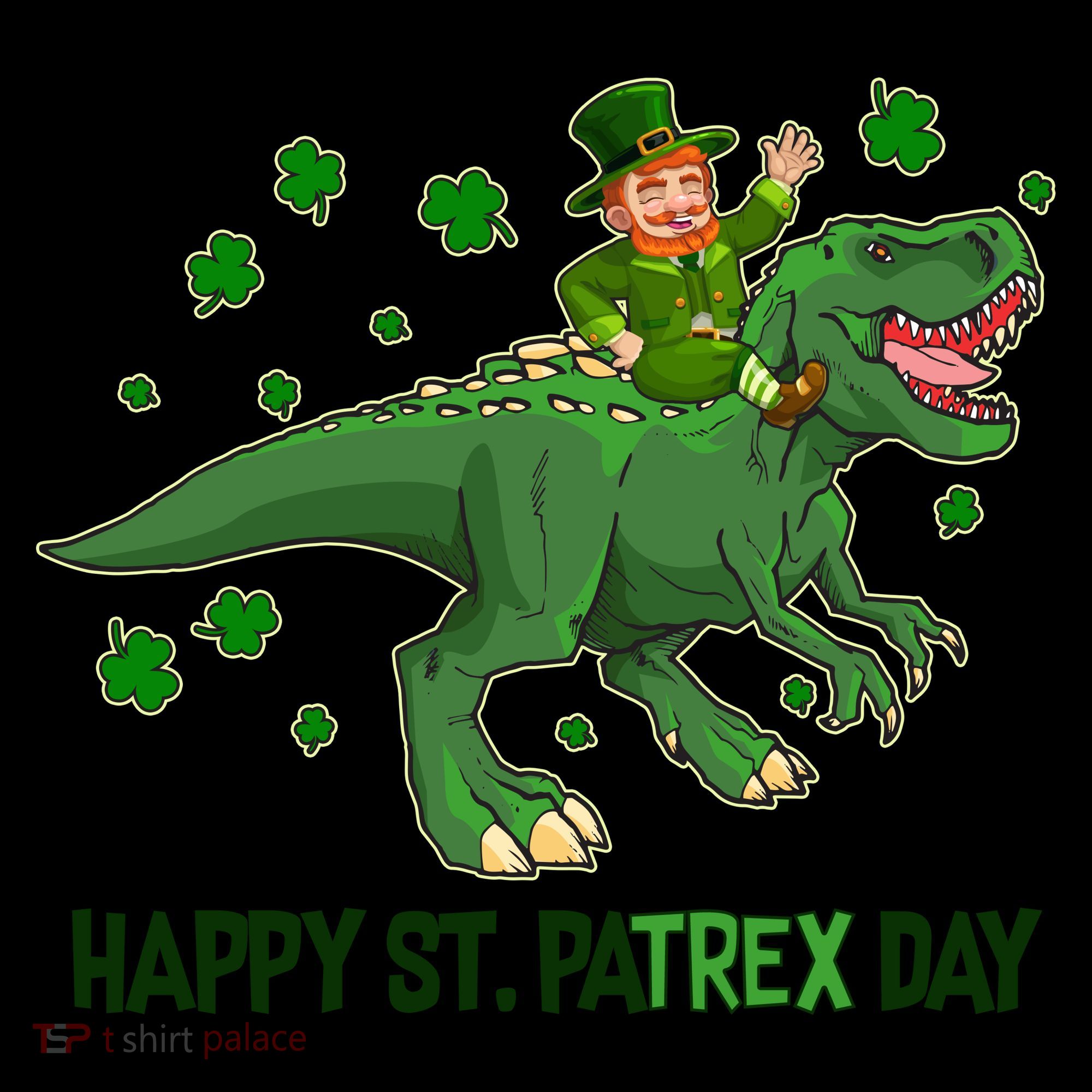 Happy St PaTREX Day Leprechaun Riding T-Rex Dinosaur Coffee Mug
