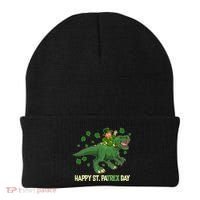 Happy St PaTREX Day Leprechaun Riding T-Rex Dinosaur Beanie thumb 0
