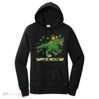 Happy St PaTREX Day Leprechaun Riding T-Rex Dinosaur Women's Hoodie thumb 0