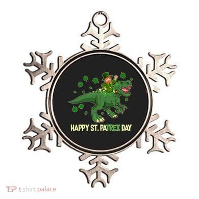 Happy St PaTREX Day Leprechaun Riding T-Rex Dinosaur Ornament