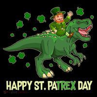 Happy St PaTREX Day Leprechaun Riding T-Rex Dinosaur Ornament thumb 1