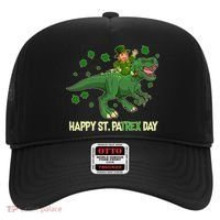 Happy St PaTREX Day Leprechaun Riding T-Rex Dinosaur Hat thumb 0