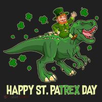 Happy St PaTREX Day Leprechaun Riding T-Rex Dinosaur Hat thumb 2