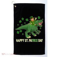 Happy St PaTREX Day Leprechaun Riding T-Rex Dinosaur Golf Towel thumb 0