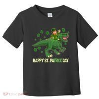 Happy St PaTREX Day Leprechaun Riding T-Rex Dinosaur Toddler T-Shirt thumb 0