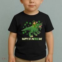 Happy St PaTREX Day Leprechaun Riding T-Rex Dinosaur Toddler T-Shirt thumb 2