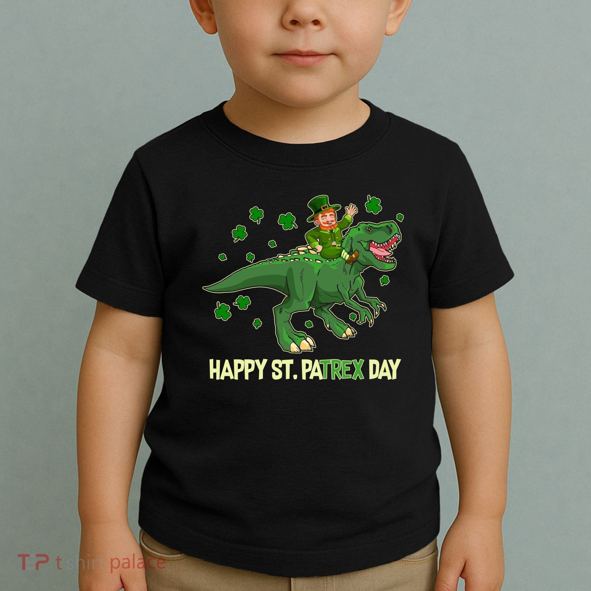 Happy St PaTREX Day Leprechaun Riding T-Rex Dinosaur Toddler T-Shirt