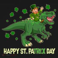 Happy St PaTREX Day Leprechaun Riding T-Rex Dinosaur Women's T-Shirt thumb 6