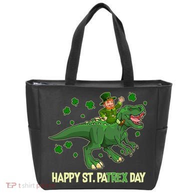 Happy St PaTREX Day Leprechaun Riding T-Rex Dinosaur Tote Bag