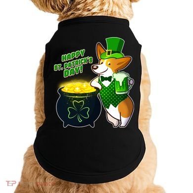 Happy St Patrick's Day Corgi Doggie Tank