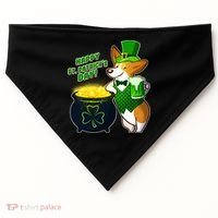 Happy St Patrick's Day Corgi USA-Made Doggie Bandana thumb 0