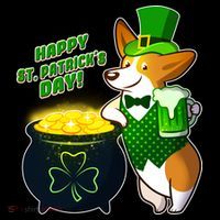Happy St Patrick's Day Corgi Backpack thumb 2