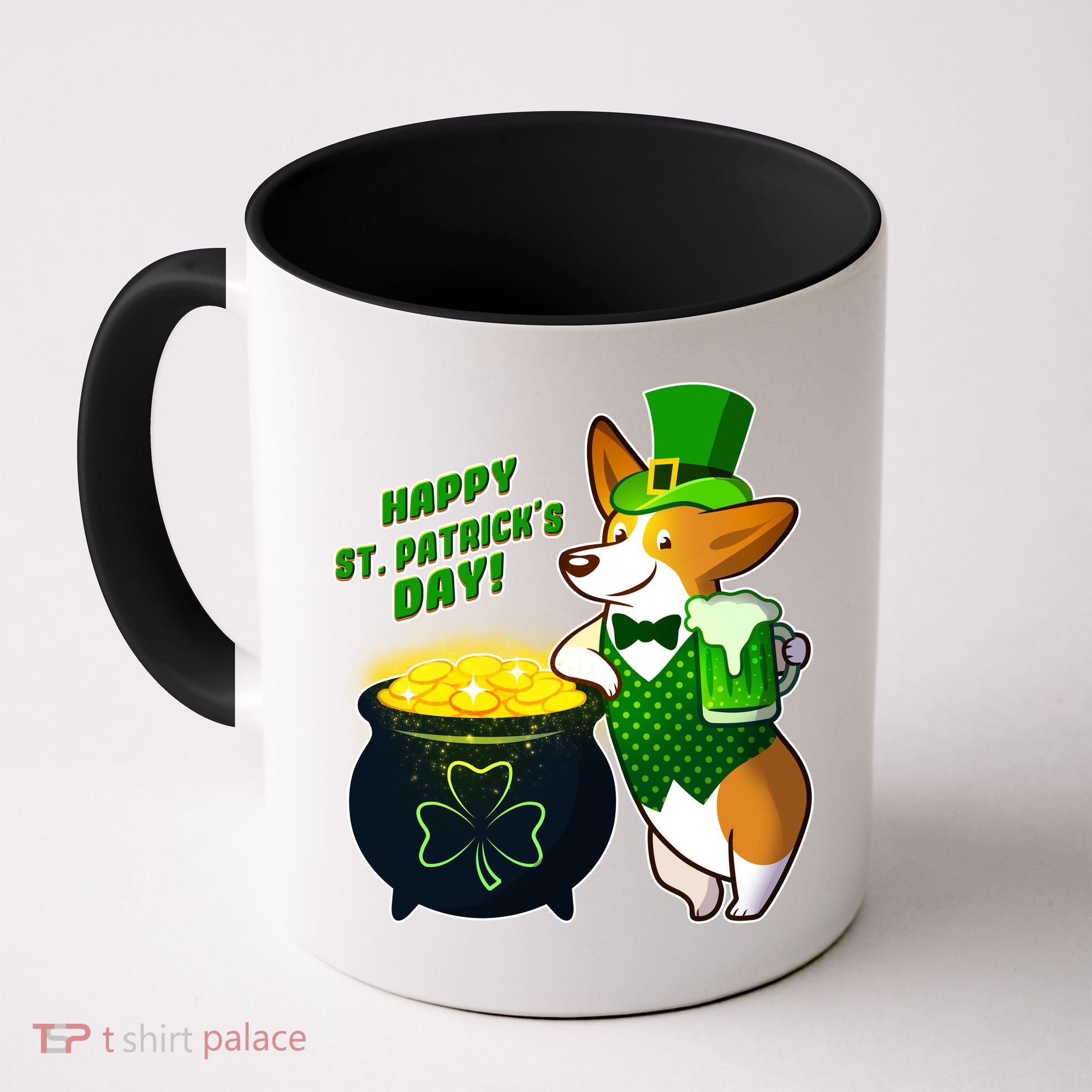 Happy St Patrick's Day Corgi Coffee Mug