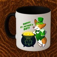 Happy St Patrick's Day Corgi Coffee Mug thumb 2