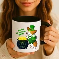 Happy St Patrick's Day Corgi Coffee Mug thumb 3