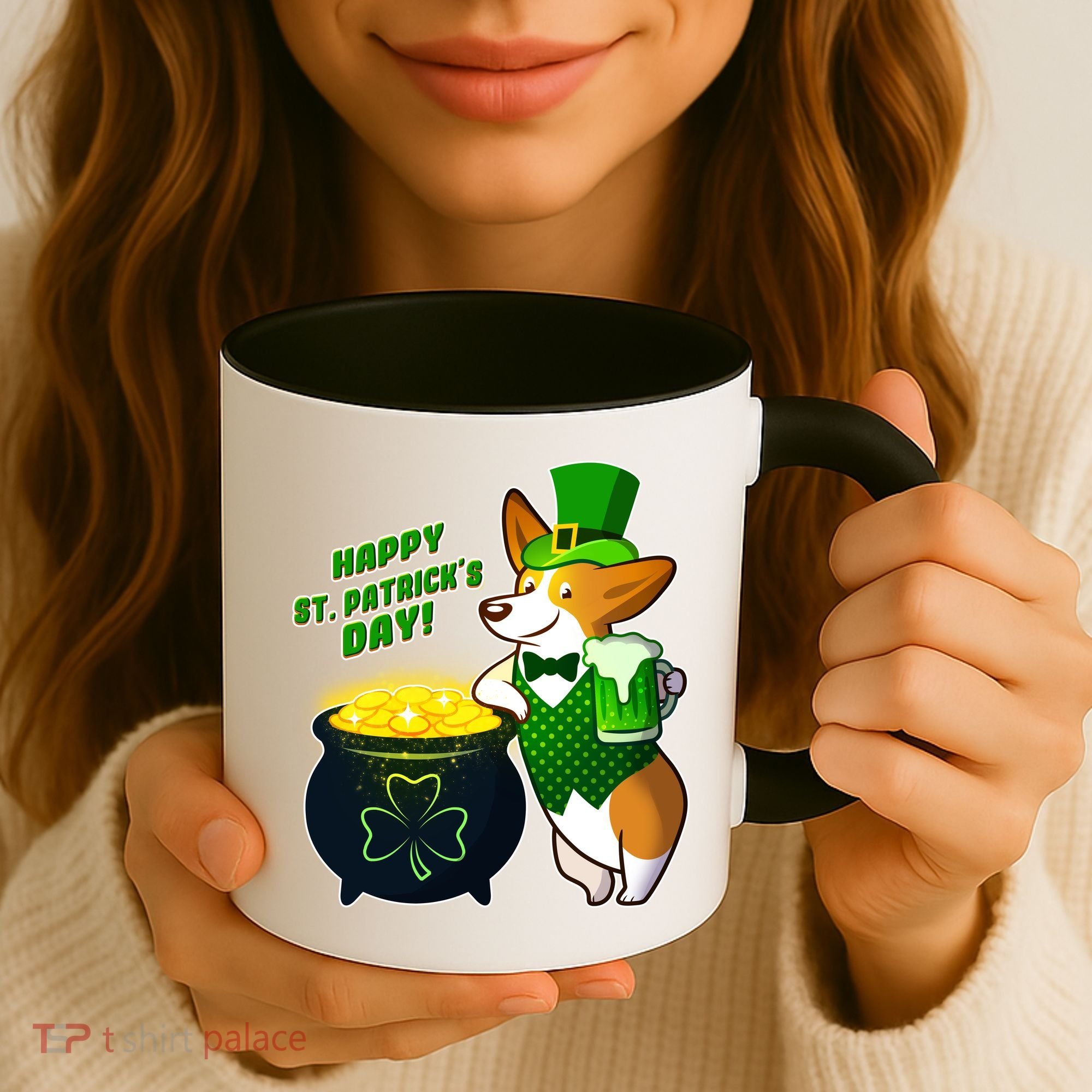 Happy St Patrick's Day Corgi Coffee Mug