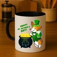 Happy St Patrick's Day Corgi Coffee Mug thumb 4