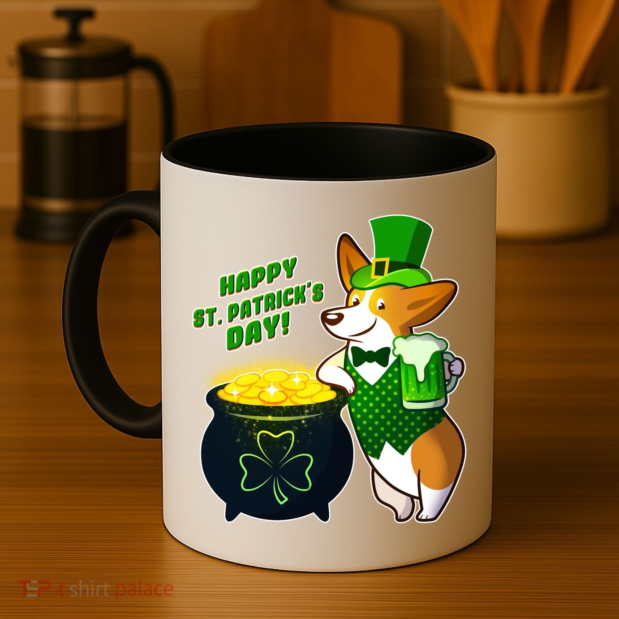 Happy St Patrick's Day Corgi Coffee Mug
