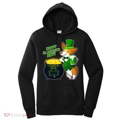 Happy St Patrick's Day Corgi Women's Hoodie