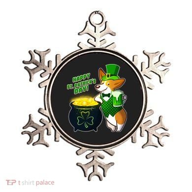 Happy St Patrick's Day Corgi Ornament
