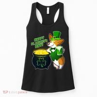 Happy St Patrick's Day Corgi Women's Tank Top thumb 0