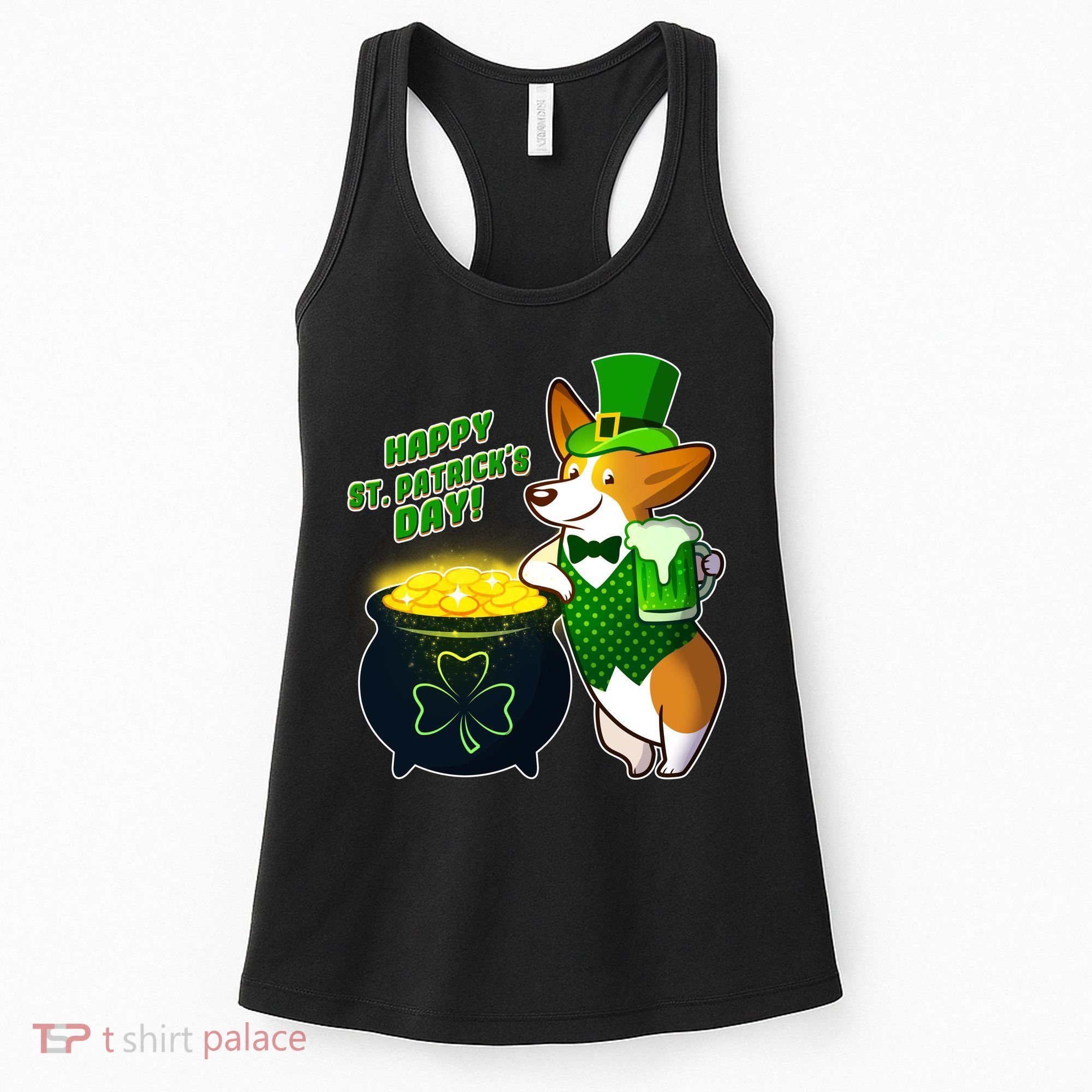 Happy St Patrick's Day Corgi Women's Tank Top