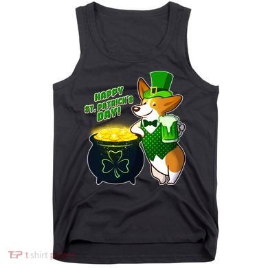 Happy St Patrick's Day Corgi Tank Top