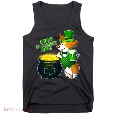 Happy St Patrick's Day Corgi Tank Top
