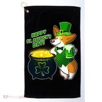 Happy St Patrick's Day Corgi Golf Towel thumb 0