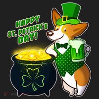 Happy St Patrick's Day Corgi Golf Towel thumb 3