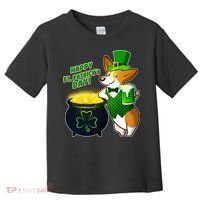 Happy St Patrick's Day Corgi Toddler T-Shirt thumb 0