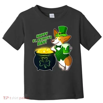 Happy St Patrick's Day Corgi Toddler T-Shirt